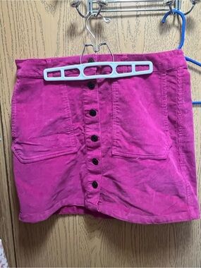 wild fable Button-Front Mini Skirt in Bright Pink